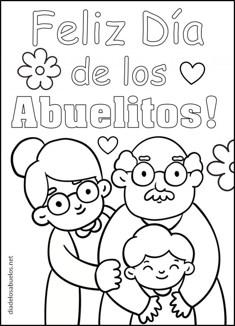 Tarjetas de Feliz Día de la Abuela Para Colorear Día de los Abuelos